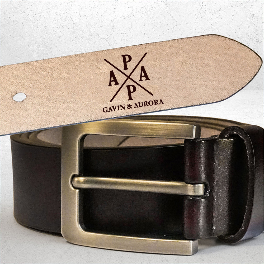 Personalized PAPA Leather Belt, Fathers Day Gift For Dad Leather Belt