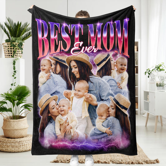 Personalized Photo Best Mom Ever Blanket