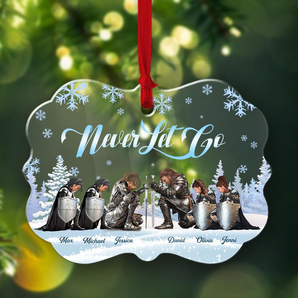 Personalized The Family Warrior Never Let Go Acrylic Ornament