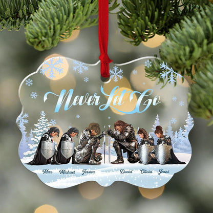 Personalized The Family Warrior Never Let Go Acrylic Ornament