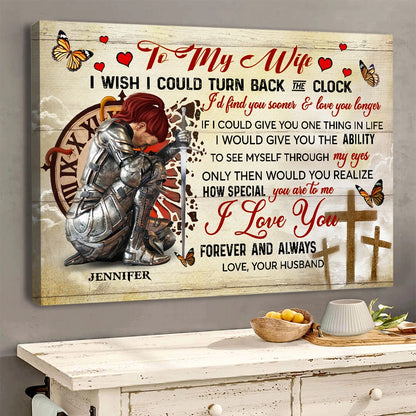 Personalized Woman Warrior To My Wife I Wish I Could Turn Back The Clock Canvas Prints