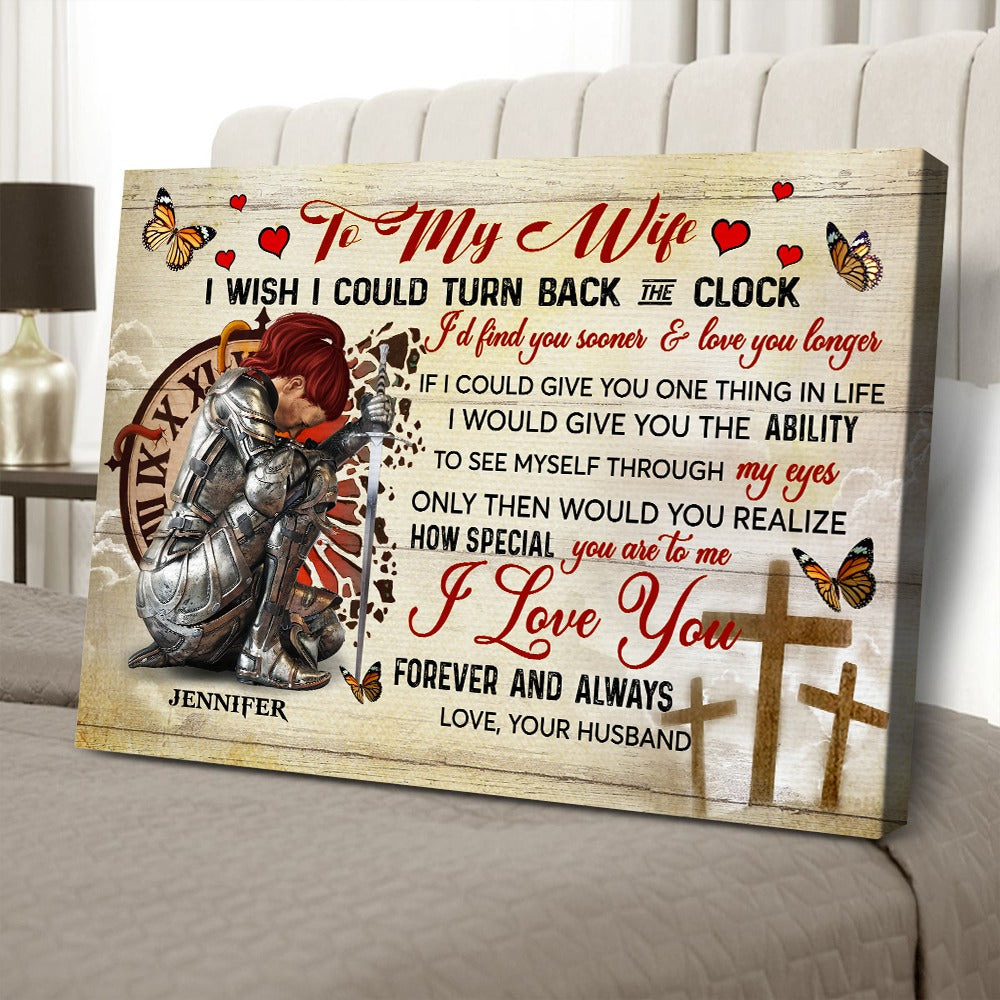 Personalized Woman Warrior To My Wife I Wish I Could Turn Back The Clock Canvas Prints