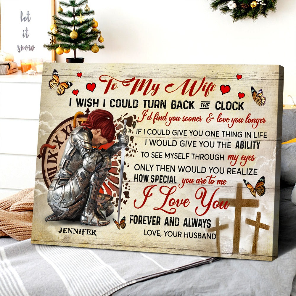 Personalized Woman Warrior To My Wife I Wish I Could Turn Back The Clock Canvas Prints