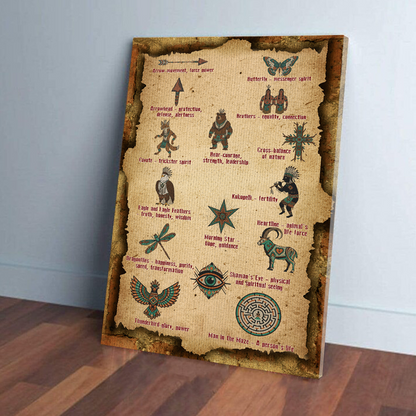 Powerful Native American Symbols Arrow Movement Force Power Poster Canvas