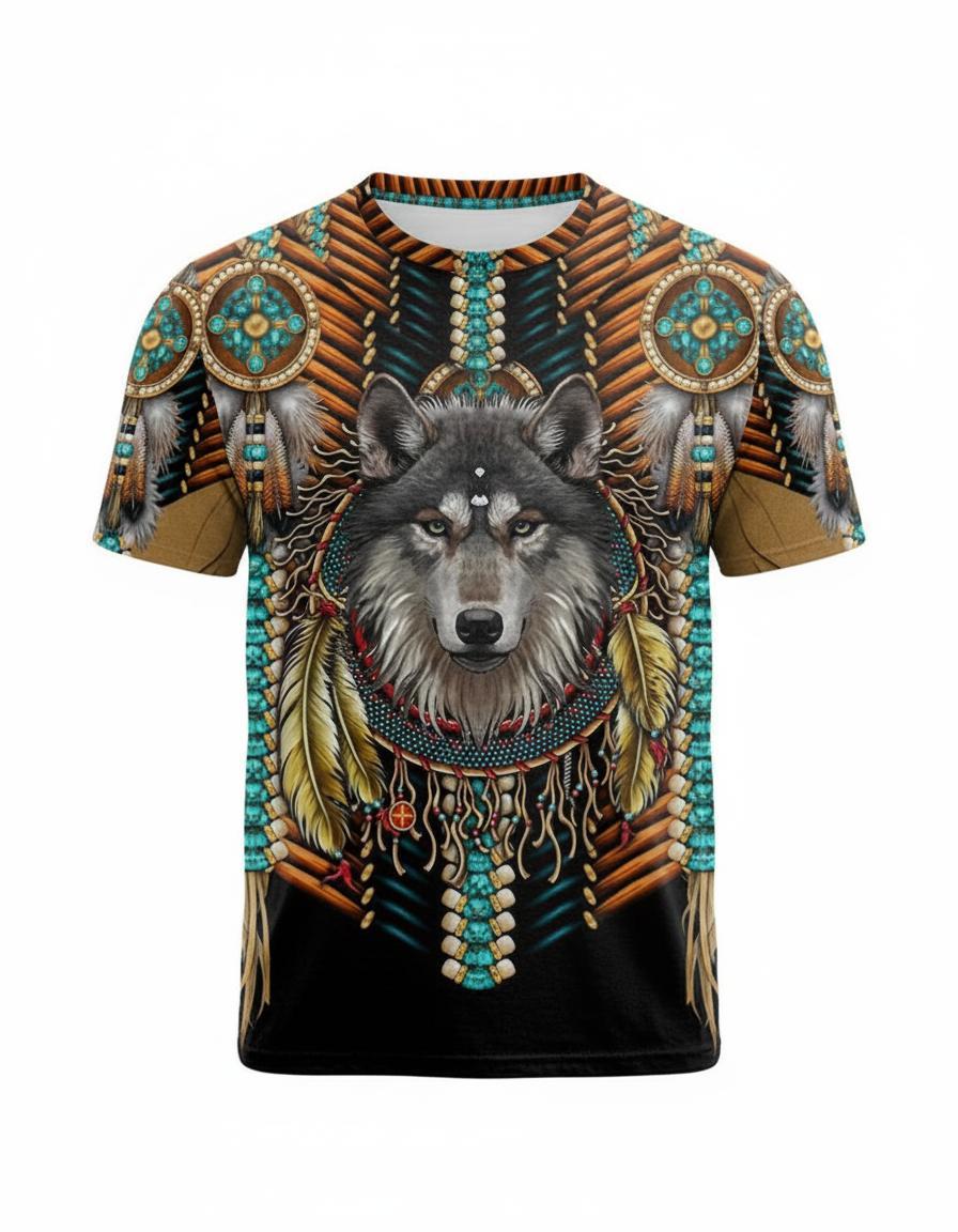 Tribal Native Wolf Dreamcatcher Native American 3D All Over Print Hoodie and Zip Hoodie