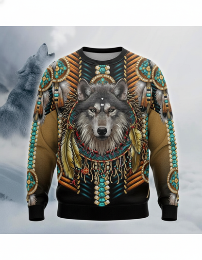 Tribal Native Wolf Dreamcatcher Native American 3D All Over Print Hoodie and Zip Hoodie