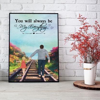 Personalized Father And Daughter Best Dad Ever Poster Canvas