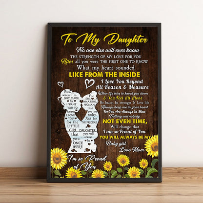 Mother To My Daughter I Am So Proud Of You Poster Canvas