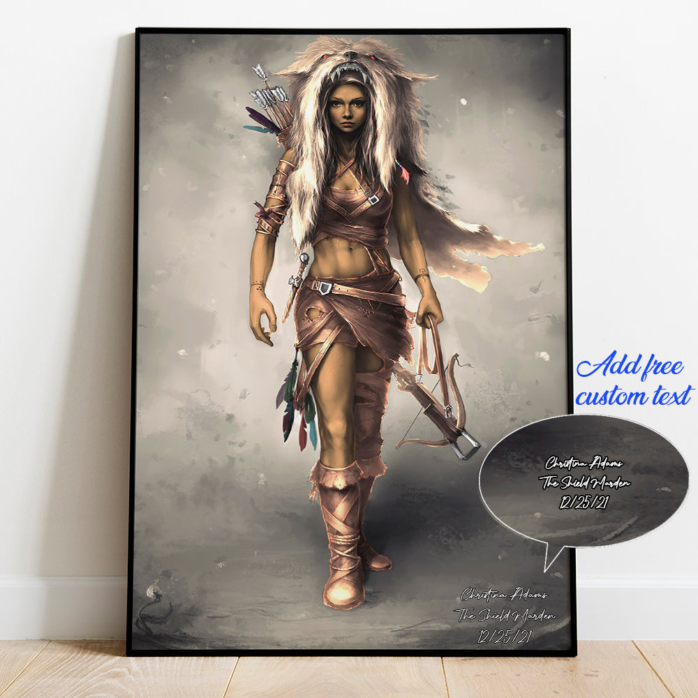 Native American Woman Warrior Poster Canvas