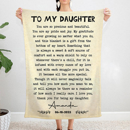 Personalized To My Daughter You Are So Precious And Beautiful Blanket