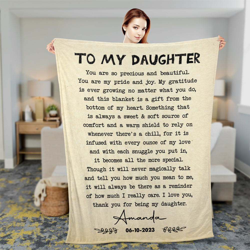 Personalized To My Daughter You Are So Precious And Beautiful Blanket