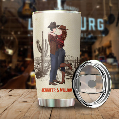 Personalized Cowboy Couple To My Wife I Did Not Marry You So I Could Live With You I Married You Tumbler