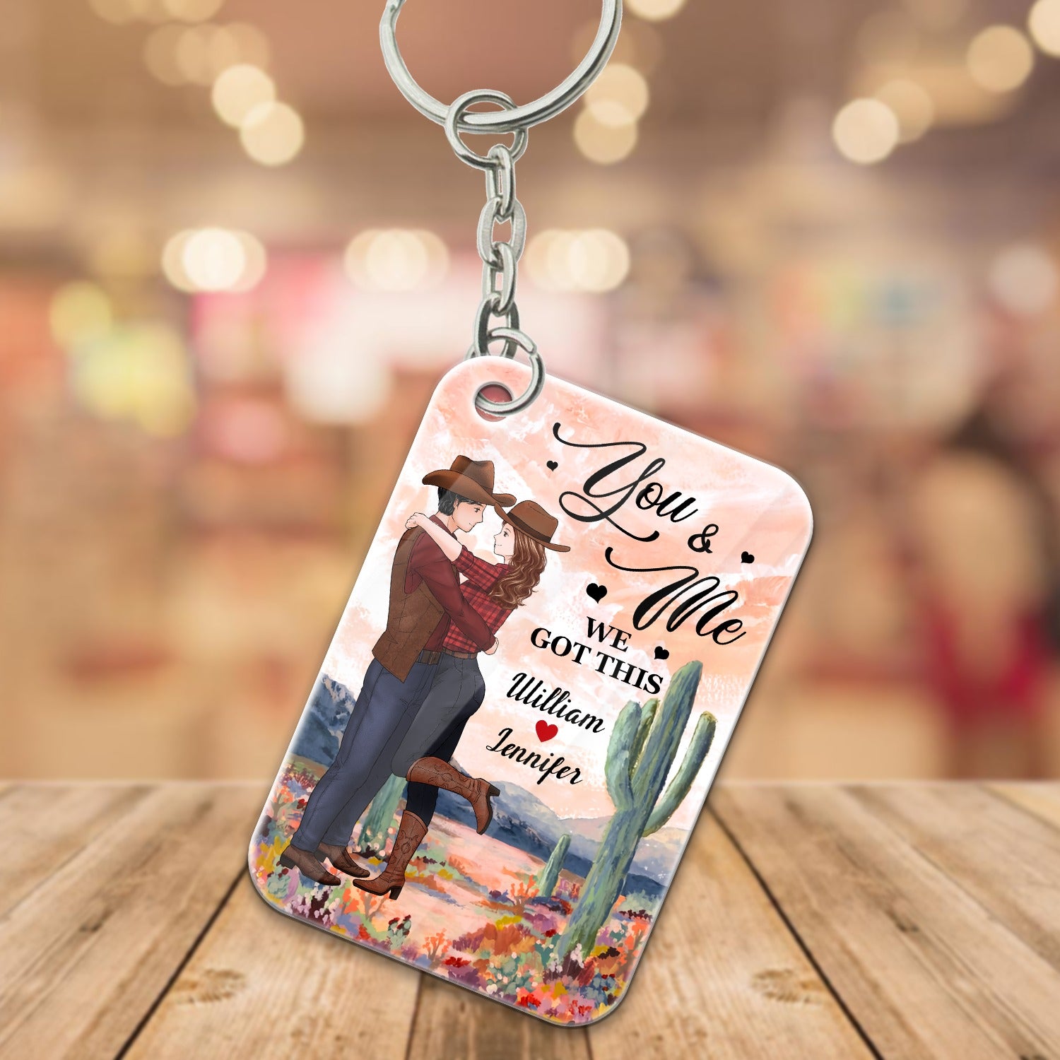 Personalized Couple Cowboy You And Me We Got This Acrylic Keychain