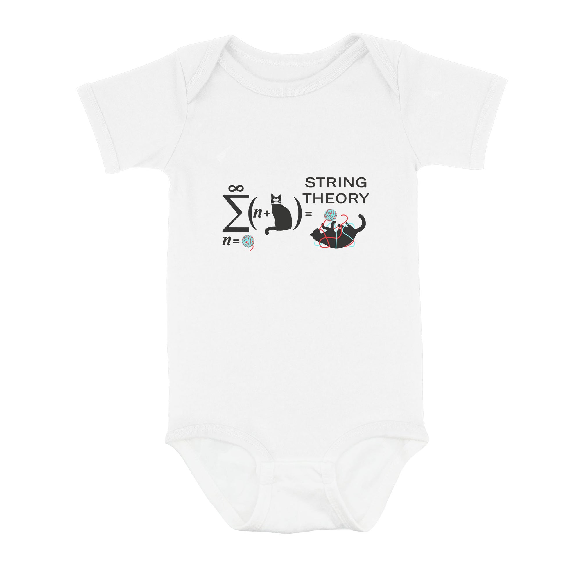String Theory Funny Maths Cat Wool - Baby Onesie