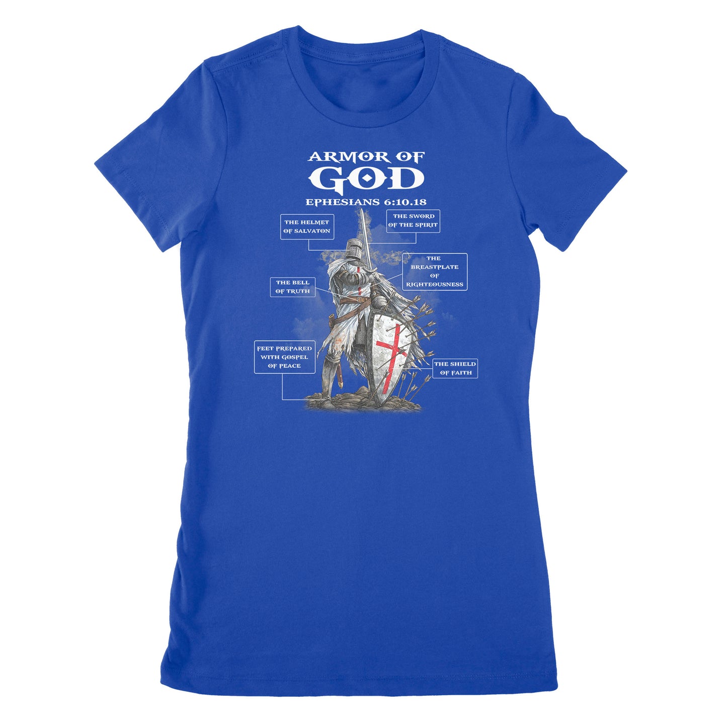 Armor of God Bible Study on Ephesians 6:10-18 - Premium Women's T-shirt