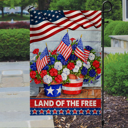 Land Of The Free America Garden Flag And House Flag