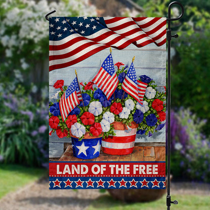 Land Of The Free America Garden Flag And House Flag