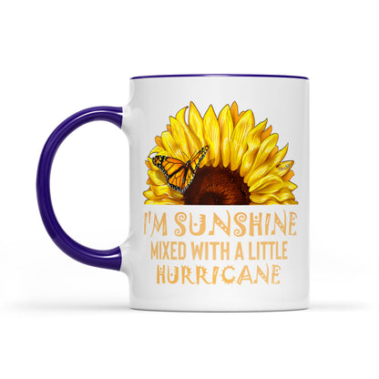 I’m Sunshine Mixed With A Little Hurricane Sunflower Butterfly Accent Mug