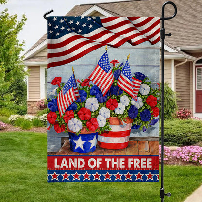 Land Of The Free America Garden Flag And House Flag