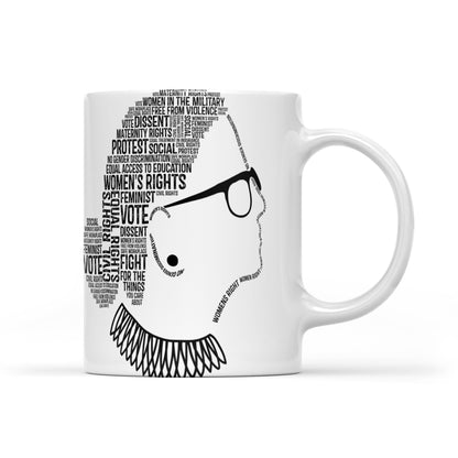 Notorious RBG Shirt Ruth Bader Ginsburg Quotes Feminist Gift - White Edge-to-Edge Mug