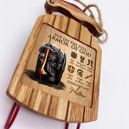 Personalized Man Warrior of God Put On The Full Armor Of God Ephesians 6-10 Sled Ornament