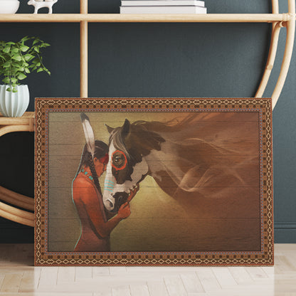 Horse And Woman Native American Canvas Prints