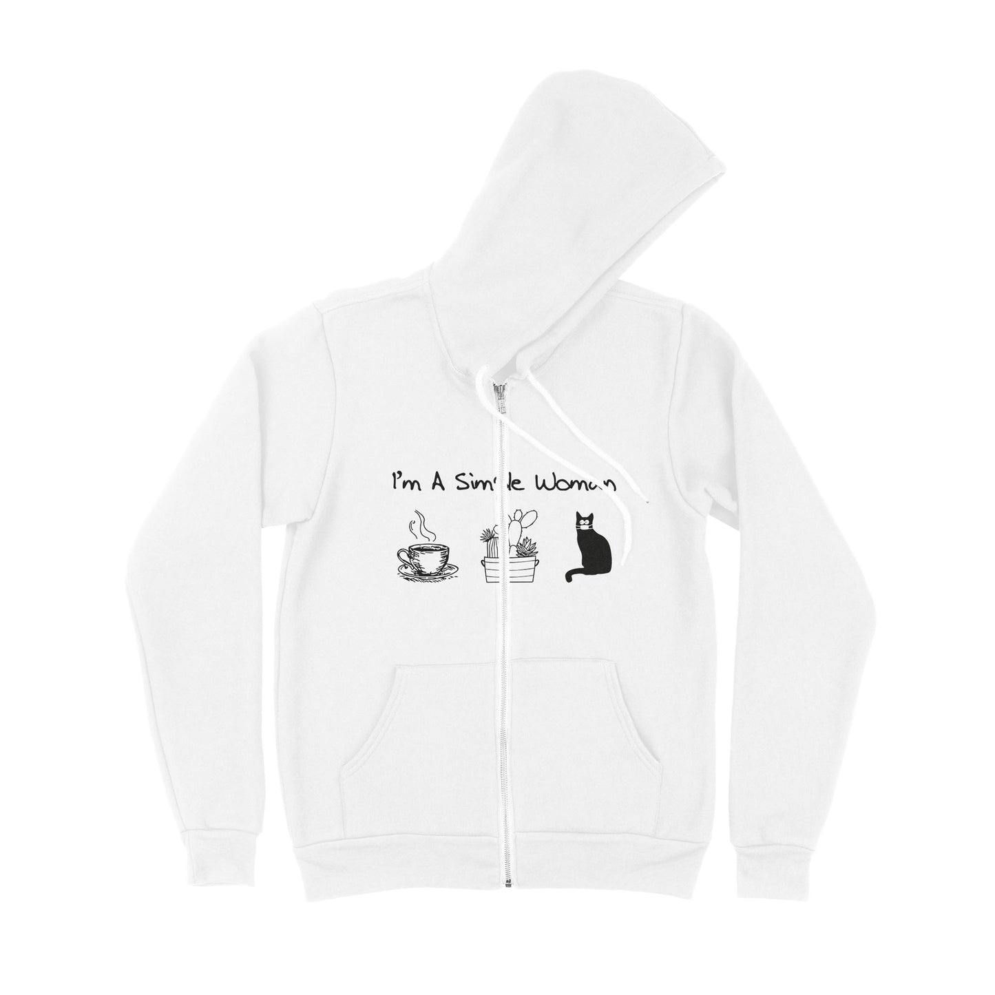 I’m A Simple Woman Coffee Plants Cat - Premium Zip Hoodie