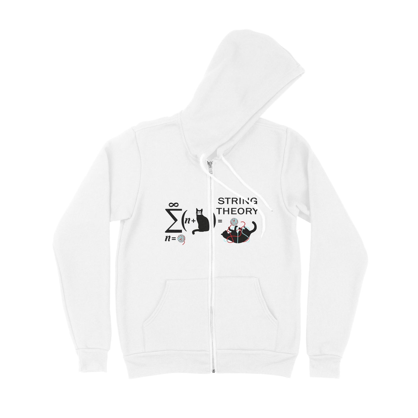 String Theory Funny Maths Cat Wool - Premium Zip Hoodie