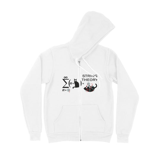 String Theory Funny Maths Cat Wool - Premium Zip Hoodie