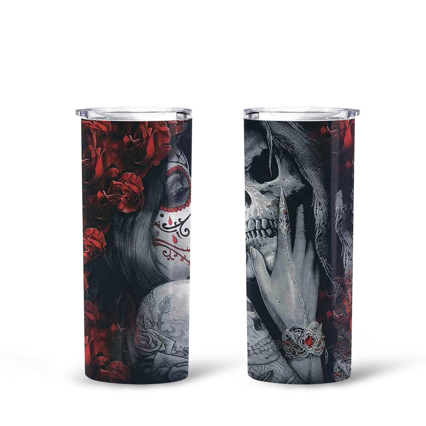 THE KISS WOMEN SKELETON LOVER Skinny Tumbler