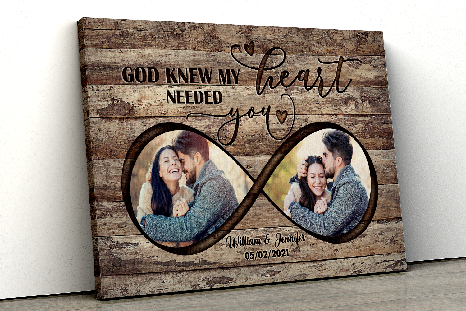 Personalized God Knew My Heart Needed You Custom Photo, Anniversary Gifts, Gift For Lover Canvas Prints