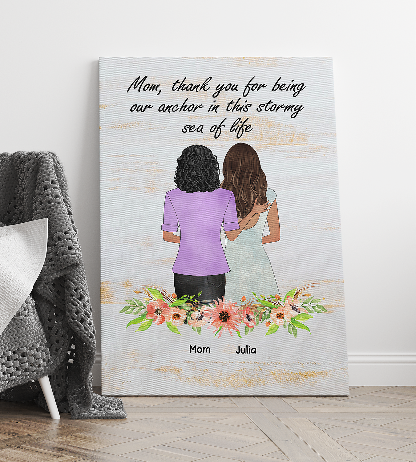 Personalized Mama Besties, Gift For Mom Canvas Prints