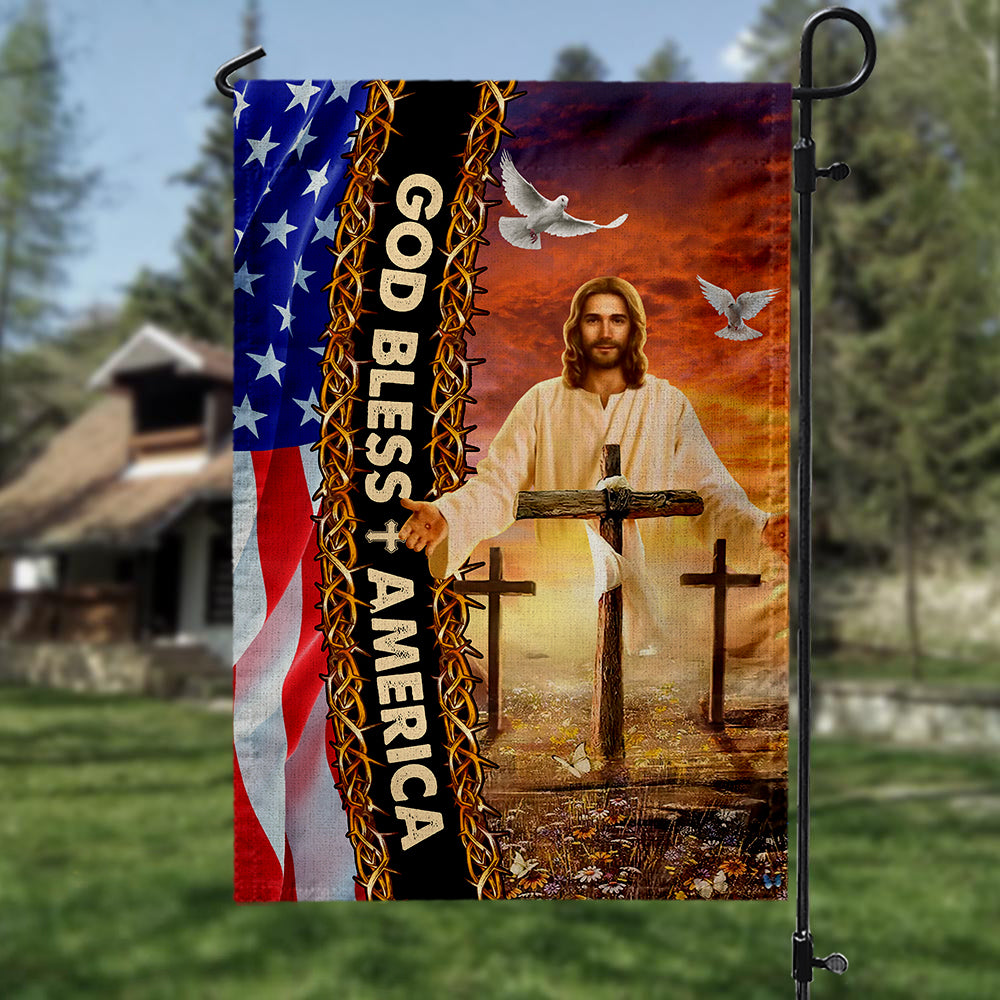 God Bless America Garden Flag And House Flag