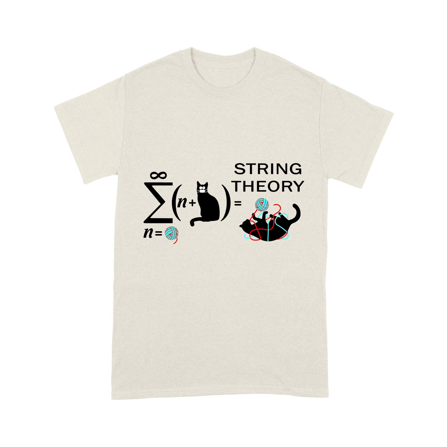 Premium T-shirt - String Theory Funny Maths Cat Wool