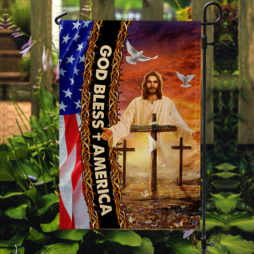 God Bless America Garden Flag And House Flag