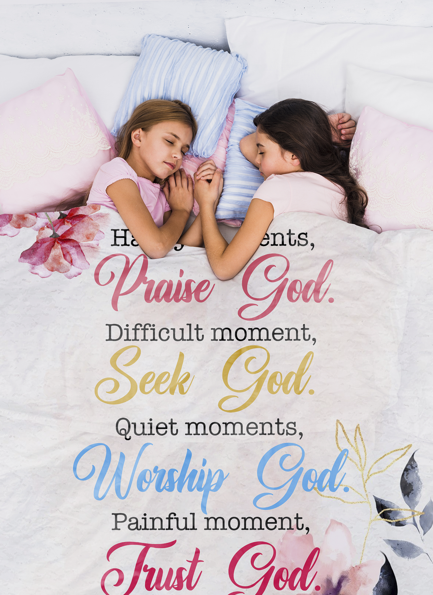 Happy Moments Praise God, Difficult Moments…, Jesus Blanket, God Blanket - Blanket