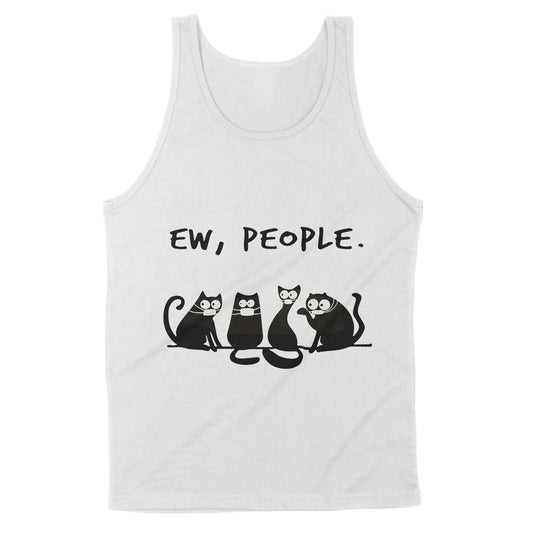 Premium Tank - Ew People Funny Black Cat Wearing Mask