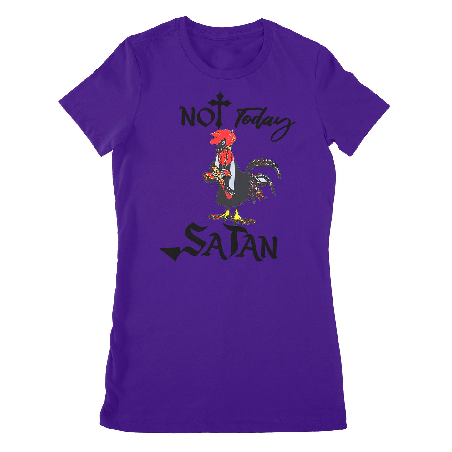 Premium Women's T-shirt - Not Today Satan Funny Chicken