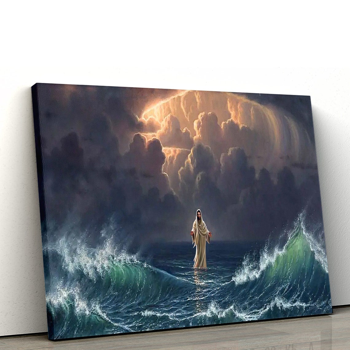 Jesus Christ Walks On Water Canvas Prints