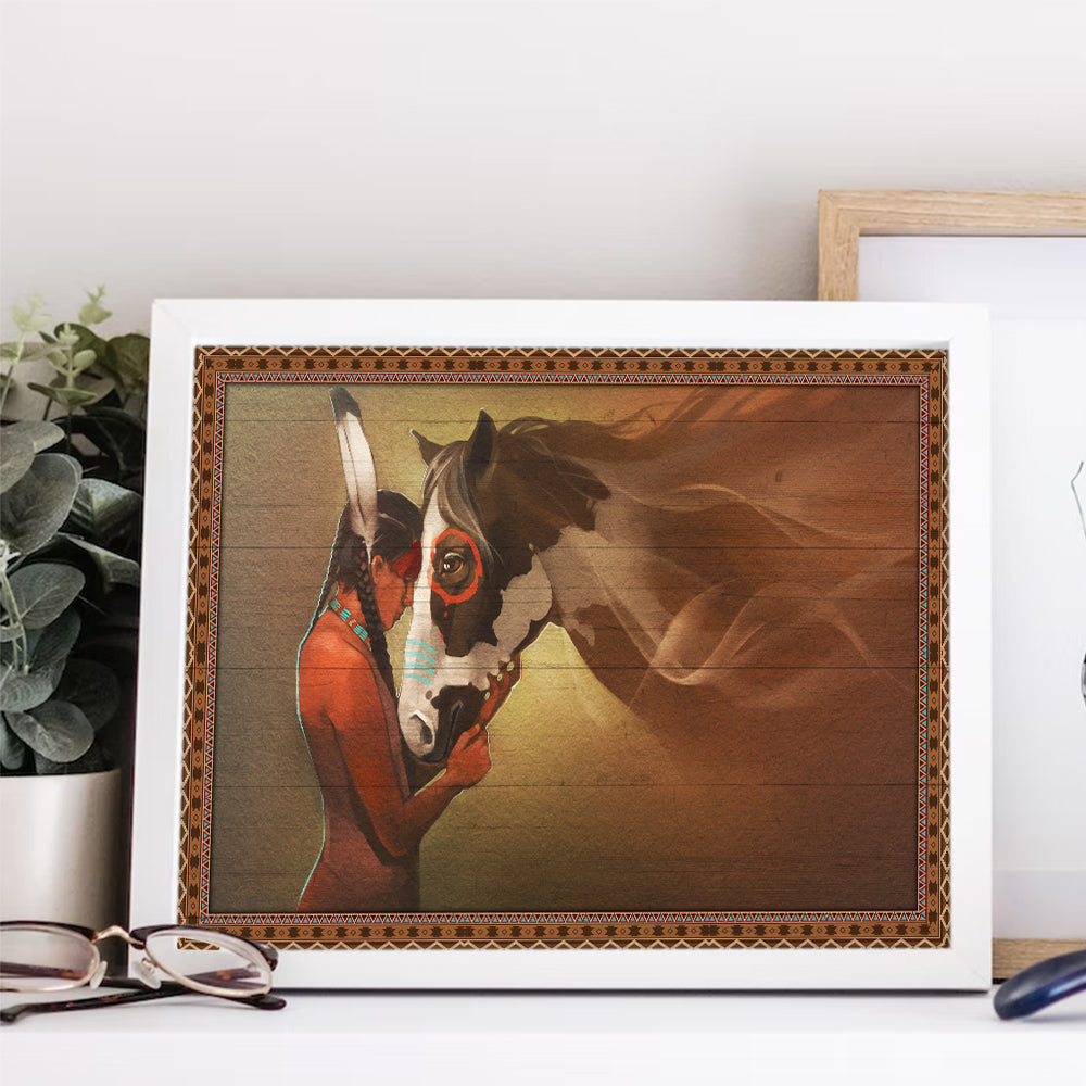 Horse And Woman Native American Canvas Prints