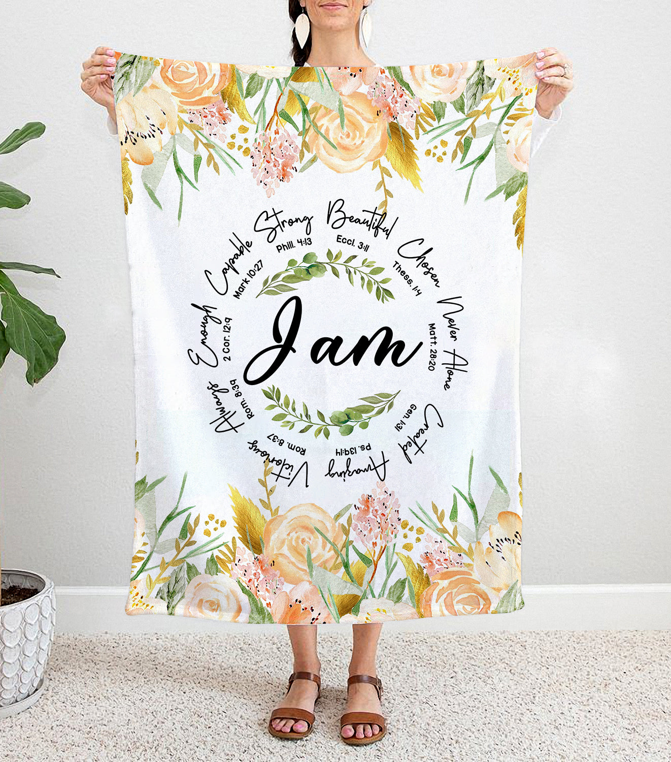 I Am Inspiration Christian Bible Verse Blanket