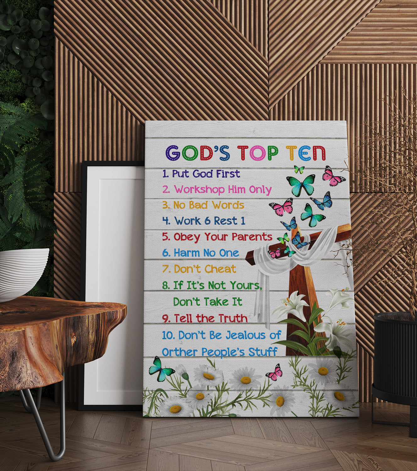 Always Remember God's Top 10 Ten Commandments Poster and Canvas