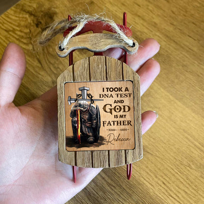 Personalized Man Warrior I Took A DNA Test And God Is My Father Sled Ornament