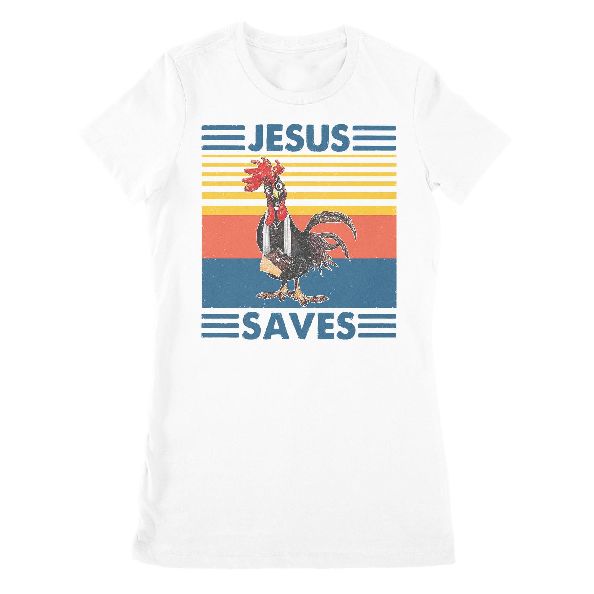 Premium Women's T-shirt - Chicken Jesus Saves