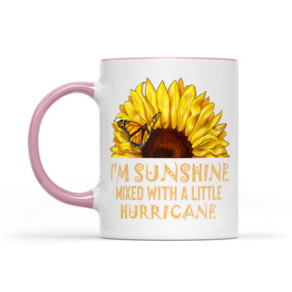 I’m Sunshine Mixed With A Little Hurricane Sunflower Butterfly Accent Mug