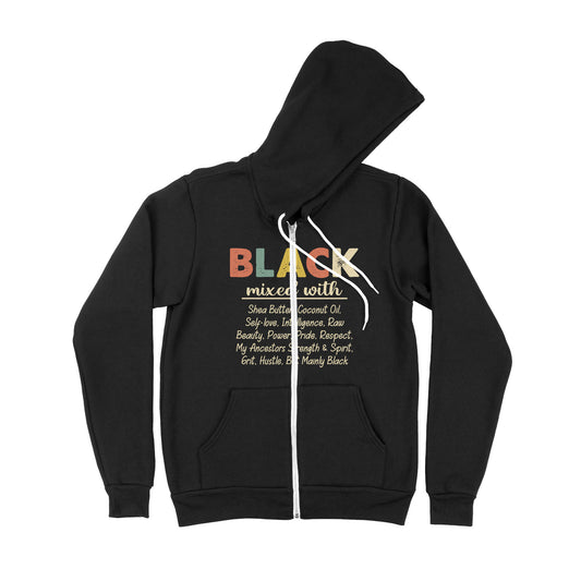 Black Mixed With - Premium Zip Hoodie