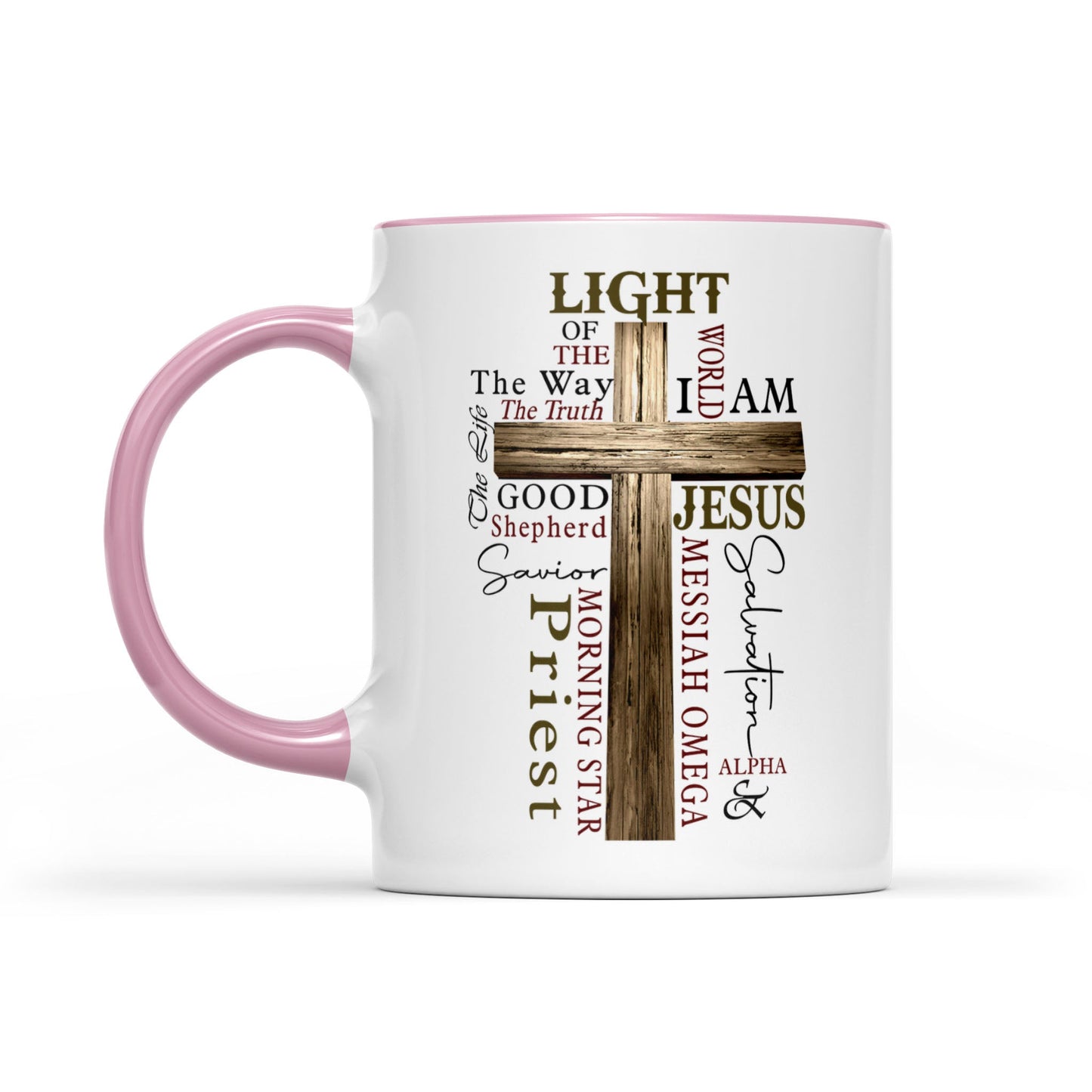 Accent Mug Light of The World John 8:12 Bible Verse - Names of Jesus Mug For Men and Women