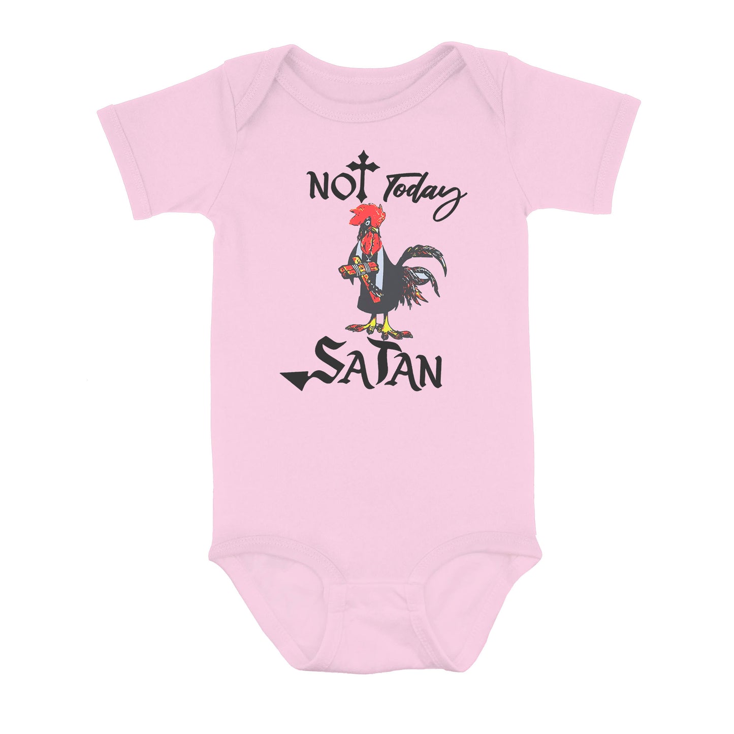 Not Today Satan Funny Chicken - Baby Onesie