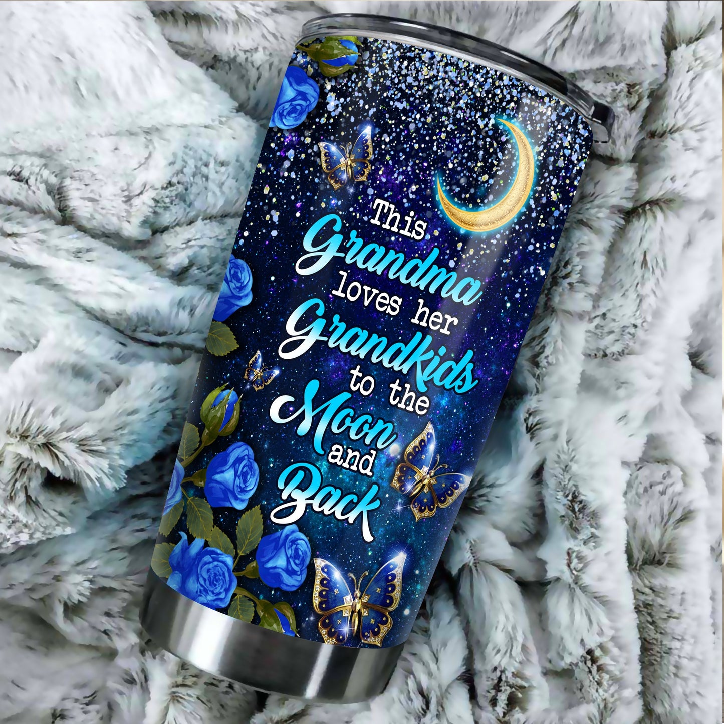 Personalized This Grandma Love Her Grandkids To The Moon And Back Tumbler