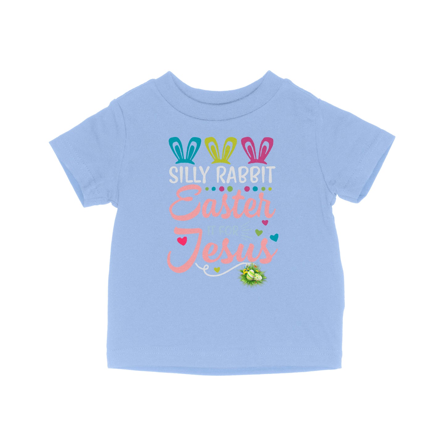 Silly Rabbit Easter Is For Jesus Christians Cross Bunny Easter Eggs Cute - Baby T-Shirt